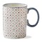 Stamped Grid Coffee Mug Blue Multi Stoneware Everyday 17oz Dishwasher Safe